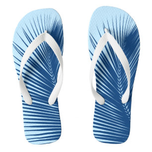 Tongs Feuille de palmier - cobalt et bleu ciel