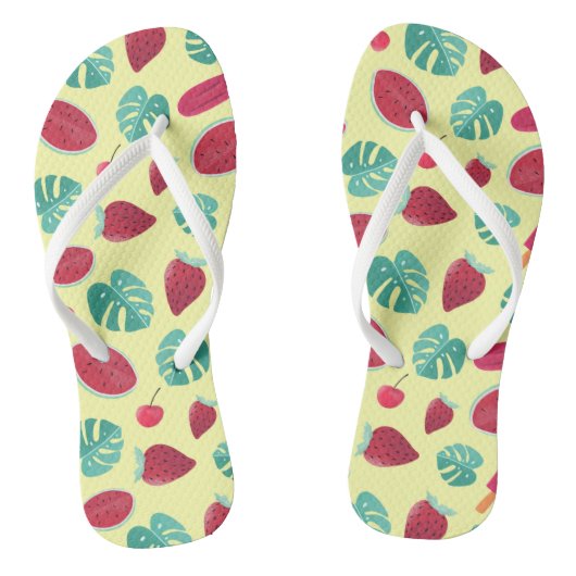 Tongs Feuille tropicaux Fruit d'été Motif de vacances (Semelle)