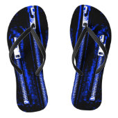 Tongs Feuilles à feuilles d'impression bleu Zips (Semelle)