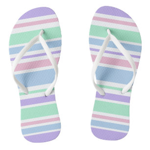 Tongs Feuilles à feuilles Pastel Stripes
