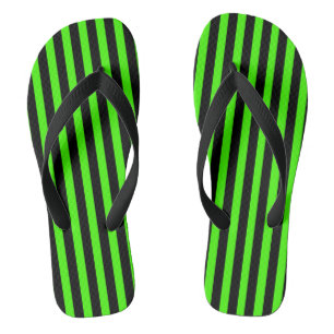 Tongs Feuilles à feuilles vertes et noires