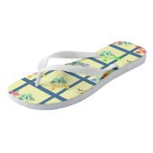 Tongs Feuilles à lèvres avec design papillon en Jaune (Incliné)