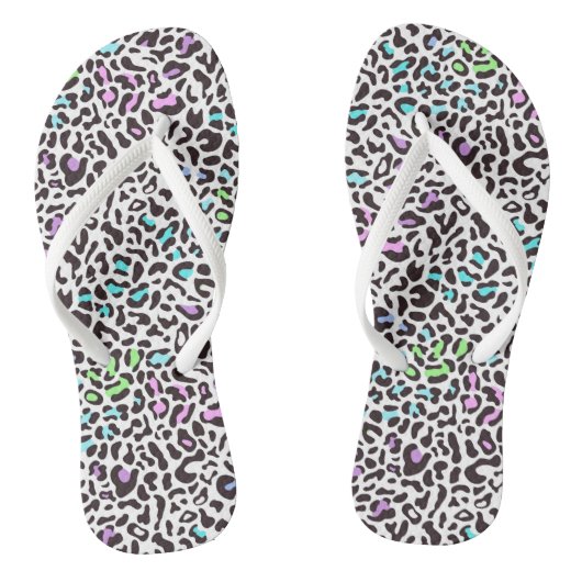 Tongs Feuilles à lèvres Empreintes de léopard Pastel (Semelle)