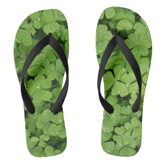 Tongs Feuilles à lèvres shamrocks vertes (Semelle)