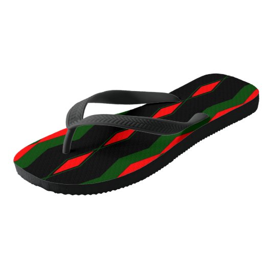 Tongs Feuilles à talons de diamants rouges (Incliné)