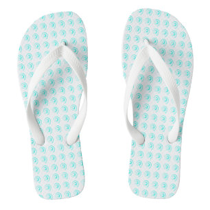 Tongs Feuilles avec torsades Cyan Carrelées