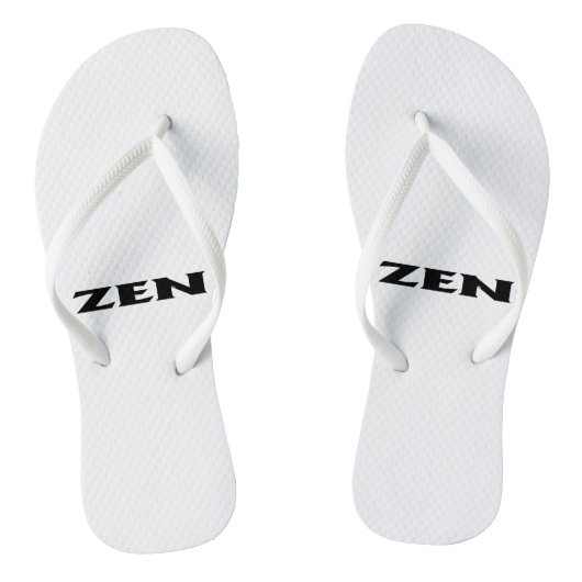 Tongs Feuilles blanches en noir zen (Semelle)