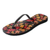 Tongs Feuilles d'automne motif 02 Black BG (Incliné)