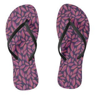Tongs Feuilles d'automne violettes