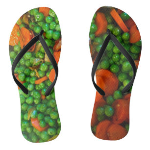 Tongs Feuilles de feuillets de pois et de carottes