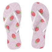 Tongs Feuilles de fraises roses (Semelle)