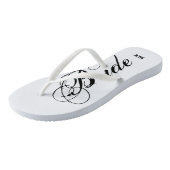 Tongs Feuilles de mariage Monogramme pour mariée et mari (Incliné)