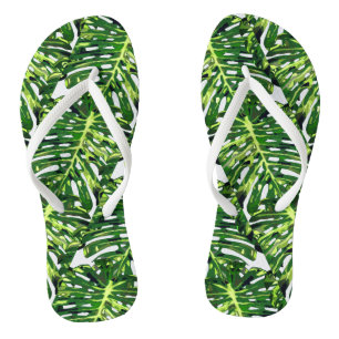 Tongs Feuilles de Monstera Tropical