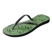 Tongs Feuilles de Motif en bambou vert (Incliné)