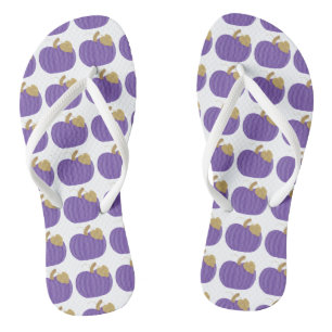 Tongs Feuilles d'or violet Citrouille Motif Autumn FlipF