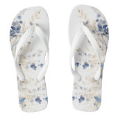 Tongs Feuilles Floriales Bleues Délicates (Semelle)