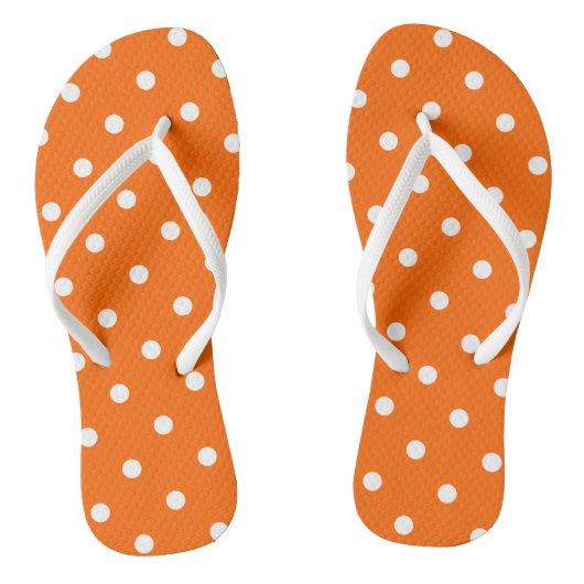 Tongs Feuilles Pois orange (Semelle)