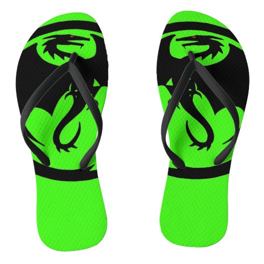 Tongs Feuilles vertes de Dragon noir (Semelle)