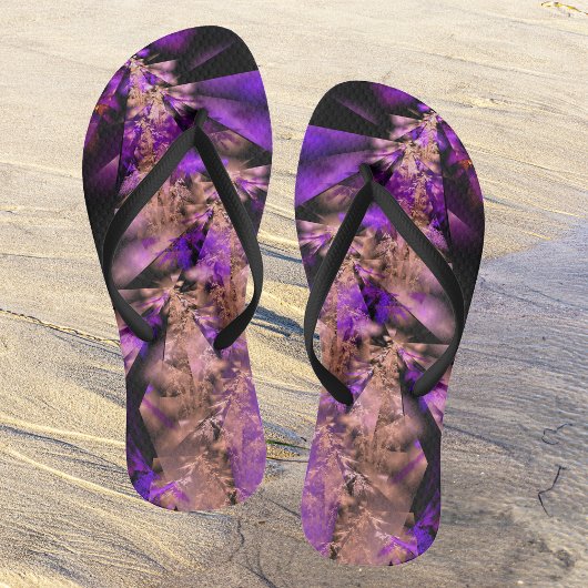 Tongs Feuilles violettes