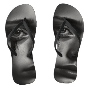 Tongs Fille avec des larmes