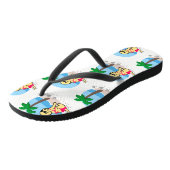 Tongs Fille Labrador jaune Flip Flops de vacances d'été (Incliné)