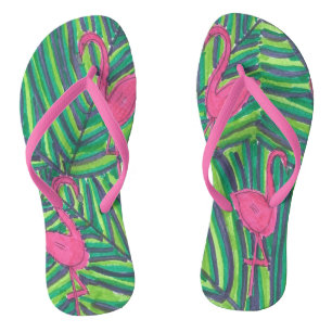Tongs Flamant rose Jungle Vibe
