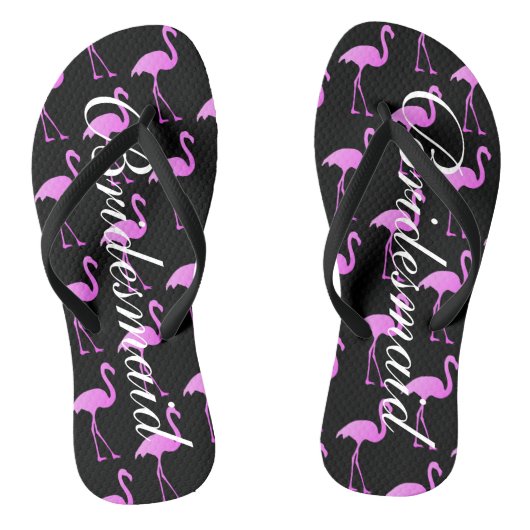 Tongs Flamant rose plage mariage flip flops pour demoise (Semelle)