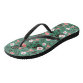 Tongs Flamant rose rose motif transparent sur arrière -  (Incliné)