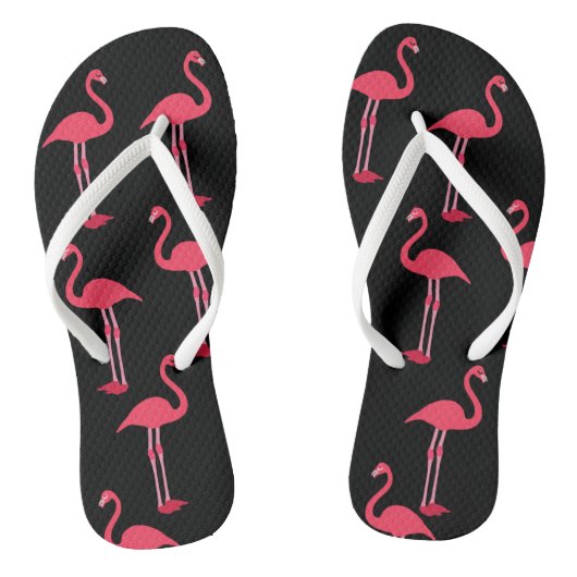 Tongs Flamants roses roses en noir (Semelle)