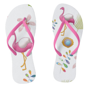 Tongs Flamants roses roses Fun d'été