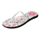 Tongs Flamants roses roses Tropical Floral Pattern Monog (Incliné)