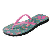 Tongs Flamants roses roses Tropical Floral Pattern Monog (Incliné)