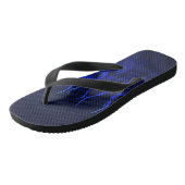 Tongs Flammes de course bleues sur impression en fibre d (Incliné)