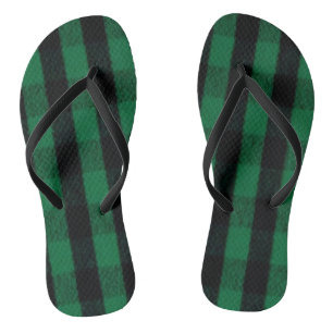 Tongs Flannel Buffalo Plaid Texture de la sériole verte
