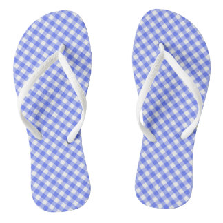 Tongs Flèches de conception En vichy bleu ciel