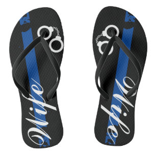 Tongs Flèches de la ligne bleue mince de la femme de po