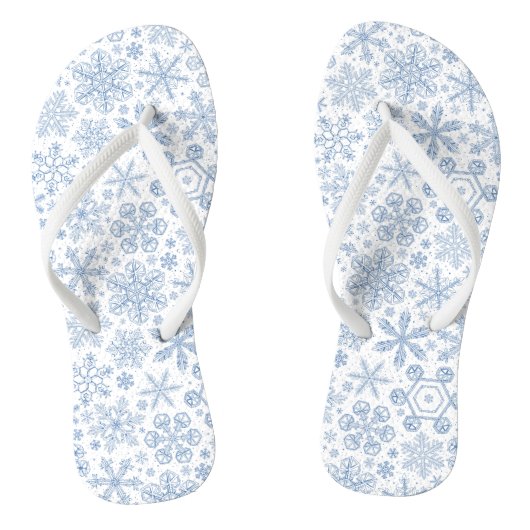 Tongs Fléchettes de neige grises sur blanc (Semelle)