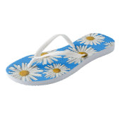 Tongs Fleur de marguerite blanche hippie - Mode tendance (Incliné)