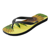 Tongs fleur de soleil nature fleurie jaune (Incliné)