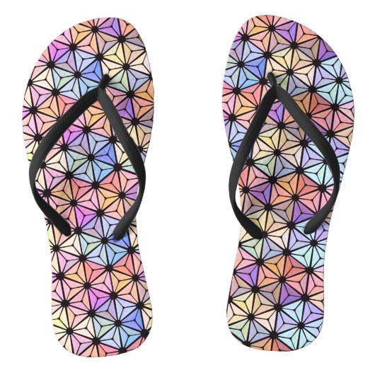 Tongs Fleur de vitrail multicolore (Semelle)