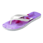 Tongs Fleur d'Hibiscus Violet Rose Abstrait (Incliné)