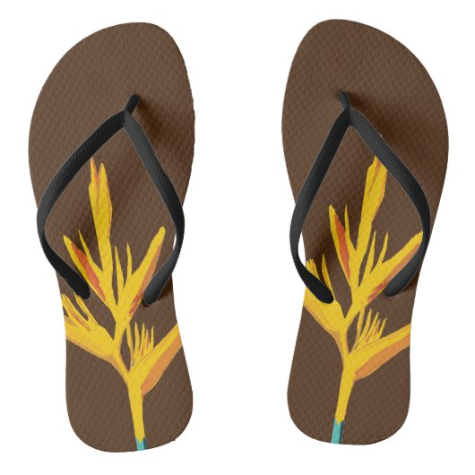 Tongs Fleur exotique jaune (Semelle)