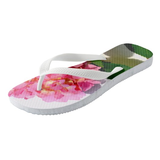 Tongs Fleur rose rose rose Hydrangea (Incliné)