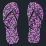 Tongs Fleur violette<br><div class="desc">Ceci est un dessin original qui a été numérisé et nettoyé pour la reproduction</div>