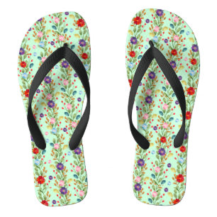 Tongs Fleurs Aquarelle Motif Coloré-67488