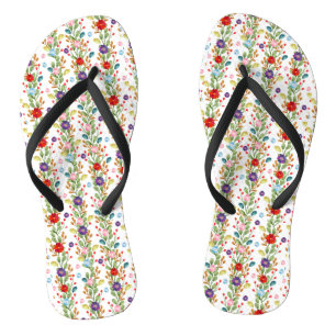 Tongs Fleurs Aquarelle Motif Coloré-67488