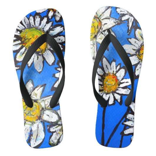 Tongs Fleurs avec pédales blanches (Semelle)