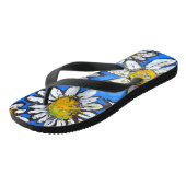 Tongs Fleurs avec pédales blanches (Incliné)