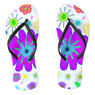 Tongs Fleurs colorées Motif