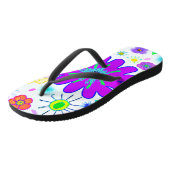 Tongs Fleurs colorées Motif (Incliné)